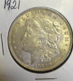 1921 U.S. Morgan Silver Dollar; Great Details, grey color