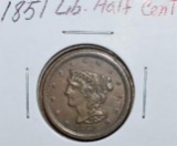 1851 Liberty Half Cent