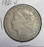 1921-S U S Morgan Silver Dollar Circulated showing wear