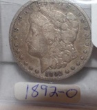 1892-O U S Morgan Silver Dollar Circulated, Wear showing