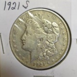 1921-S U S Morgan Silver Dollar, Circulated Condition