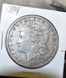 1884 U S Morgan Silver dollar, Full Liberty, good Hairline