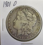 1901-O U S Morgan Silver Dollar, Circulated condition with wear