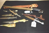 Misc Knives: Phillipines with wood carved horse head handle, Mixed short daggers