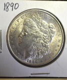 1890 U. S. Morgan Silver Dollar, Shine to Face, some Darkening from Storage