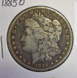 U. S. Morgan Silver dollar, 1885-O, Circulated and Worn Condition