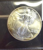 1995 U.S. Liberty American Eagle, 1 oz Silver, Unc. some toning