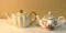 Opalescent and Albany Teapots