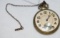Antique Pocket Watch Waltham, Floral Dial, seconds hand