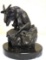 Desk Bronze, Goat sitting on Mountain, CM Russell