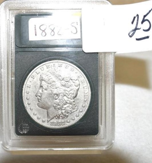 1882-S U S Morgan Silver Dollar, Super Clear Face and Detail