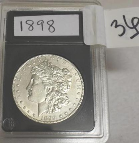 1898 U S Morgan Silver Dollar, super Clear, Crisp Details