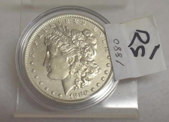1880 U S Morgan Silver Dollar, Nice Clear Mirror Shine