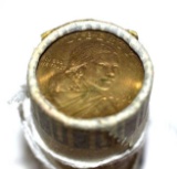 Unopened Roll of 25 Gold color Sacagawea Dollars, US Liberty Gold Coins Year 2000 Eagle Reverse