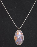 Exquisite Hand Mined and Crafted Pendant of Brociatid Jasper set in Silver with 925 sterling chain