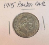 U S TYPE Coin, 1915 Barber Quarter Dollar Exc. Cond.