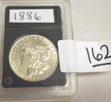 1886 U S Morgan Silver Dollar, Bright Mirror shine