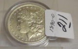 1890-O U S Morgan silver Dollar; Good Eye Appeal and nice bright shine