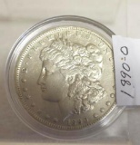 1890-O US Morgan silver dollar, Exc details