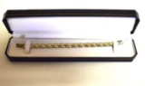Nice 2 tone Stainless Link Bracelet Silver/gold color 7 1/2 in