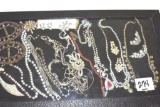 Large Grouping of Vintage Costume Rhinestone jewelry, include sweater pin, Shoe Clips, Necklaces...