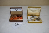 2 Boxes Vintage Cuff links and Tie pin some SWANK