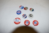 Vintage Political Button/Pins: Ike, Roosevelt, Warren Harding, etc.