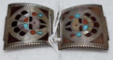 Old Pawn, Hopi, Native American Inlaid Watch Band Set