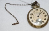 Antique Pocket Watch Waltham, Floral Dial, seconds hand