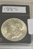 1885 U S Morgan Silver Dollar, appears to be nearly UNC