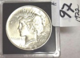 1922 U S Peace Silver Dollar, Appears to be close to MS62, Ungraded