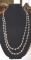 Apx 60 Inch Silver round Bead Necklace, Unmarked