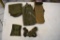 Grouping of Military Green Gear, Web Belt, Canvas Holsters, bags, US Nylon Pouch London Bridge Pouch