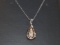 Fine Dainty White Gold Chain, marked 14KTP for 14K Plum, with Diamond Pendant