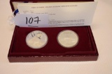 Olympic Coin Set of 2 US Silver Dollar Olympic Set in Velour Display