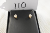 Pair of Diamond Solitaire Earrings, Nice Clear, Apx .75ct- each