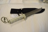 Stainless Fixed Blade Survival Knife, End Cap Opens and Holds Gear