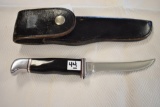 Vintage BUCK Knife, Fixed Blade, 2 Line Inverted Buck, USA