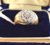 Designer 14K FX Marked Gold Ring with Diamonds