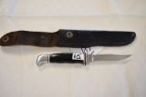 Rare Collectible BUCK Fixed Blade Knife, Vintage with Inverted 2 line BUCK over USA