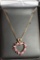 14K Gold Double Sided Heart Pendant with Rubies and Sapphires