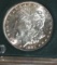 US Morgan Silver Dollar 1881-S, Brilliant Shine, some toning, Reverse: Gold/Blue Toning Apx MS63+