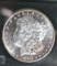 1880-S US Morgan Silver Dollar, Bright Mirror Shine, Full Liberty, Gr.Hairline Details Comp MS 63+