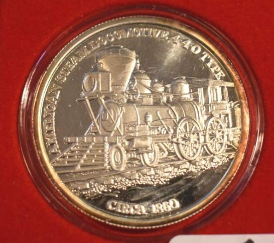 American Steam Locomotive 1 oz Silver Round .999 Fine Silver Uncirculated