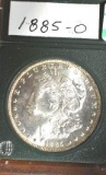 US Morgan Silver Dollar 1885-O Nice Bright Shine, Crisp markings, some toning on rim