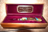 Vintage Custom Buck Knife,Mdl 112, Hand made by Famed Navajo Artist David Yellowhorse, Mustang Inset