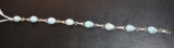 Fine Bracelet with Light Persian Blue Turquoise on link Bracelet 7.5 inch