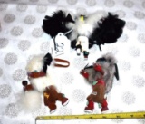 Three Miniature Authentic Navajo Kachina Dolls with Loops to hang