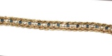 Fashion Tennis Bracelet with Blue and White Stones and gold link bracelet 7.25 in