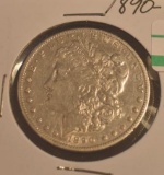 1890-O US Morgan silver dollar, see photos, showing some wear